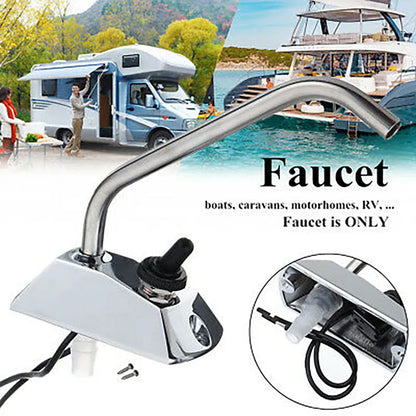 12V Galley Electric- Water Pump Tap Faucet Water Tap With Switch Faucet Base For Caravan- Boat Boats Caravans Motorhomes RV-