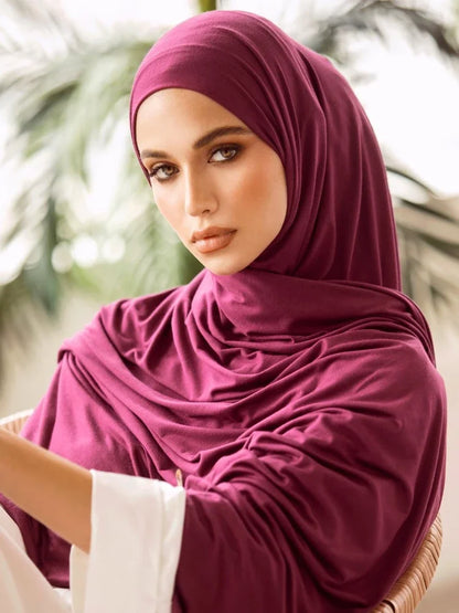 Big Size Jersey Hijabs for Woman Turban Mercerized Cotton Hijab Scarf Shawl Turbans for Women Headscarf Scarves Ramadan Foulard