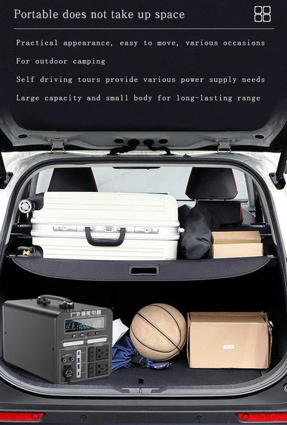 600W-2000W Portable Power Station Charging External Batteries 220V Energy Storage Supply Outdoor Camping Campervan RV