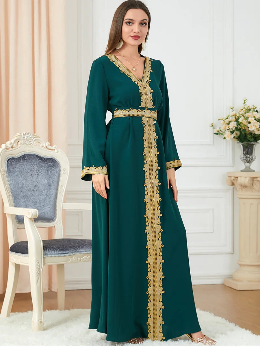 Arab Morocco Muslim Dress Abaya Women embroidery maxi Abayas Dubai Turkey Islam Kaftan Longue Musulmane Vestidos Largos 2022