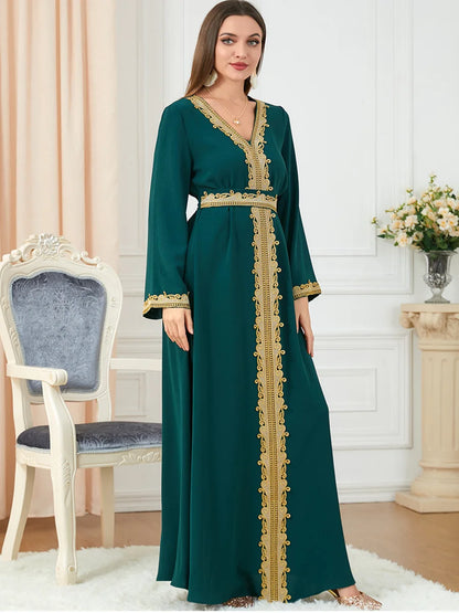 Arab Morocco Muslim Dress Abaya Women embroidery maxi Abayas Dubai Turkey Islam Kaftan Longue Musulmane Vestidos Largos 2022