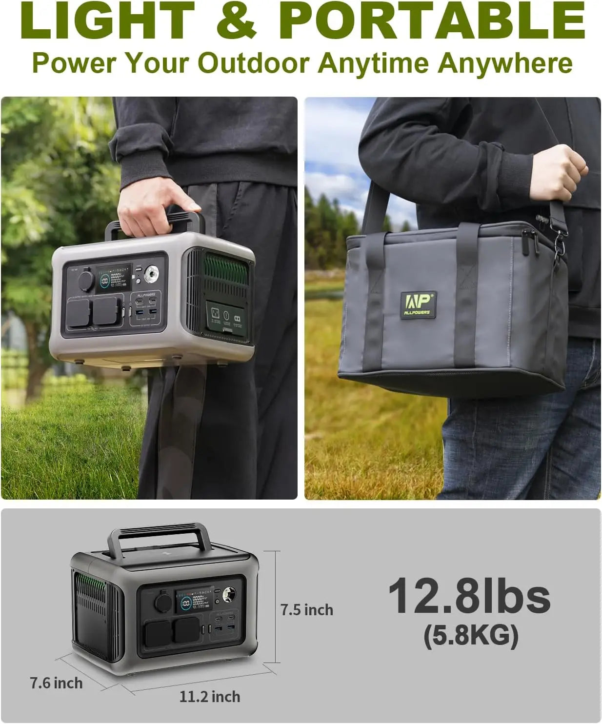 Portable Power Station R600 LiFePO4 Battery Backup with UPS Function 1 Hour to Full MPPT Solar Generator for Outdoor Camping