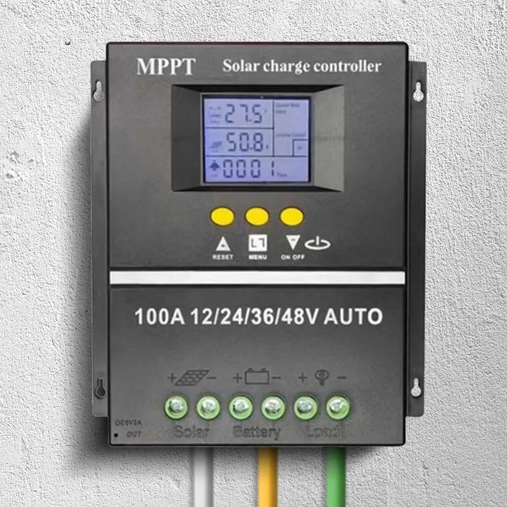 100A MPPT Solar Charge Controller LCD Display Solar PV Battery Charger Dual USB 12V 24V 36V 48V Auto Solar Charge Controller