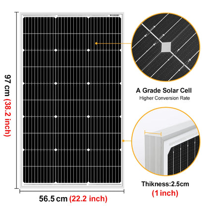 Dokio 18V 100W 200W 400W Rigid Waterproof Solar Panel Set Controller For Home Charge 12V Car Battery Monocrystalline China