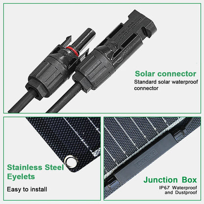 ETFE Solar Panel 18v 100w 200w 300w 400w Flexible Durable Waterproof Monocrystalline Solar Cell Solar Battery Charger