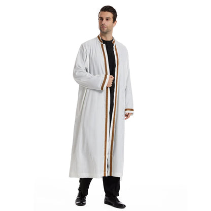 Eid Cardigan Muslim Men Jubba Thobe Mens Abaya Long Dress Islamic Ramadan Kimono Long Robe Saudi Arabic Musulman Caftan Dubai