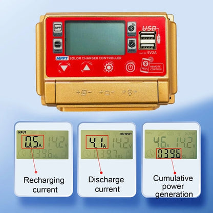 30A 40A 50A 60A MPPT Solar Panel Charge Controller 12V/24V LCD Digital Display Screen bluetooth Wifi Solar Controller Dual USB