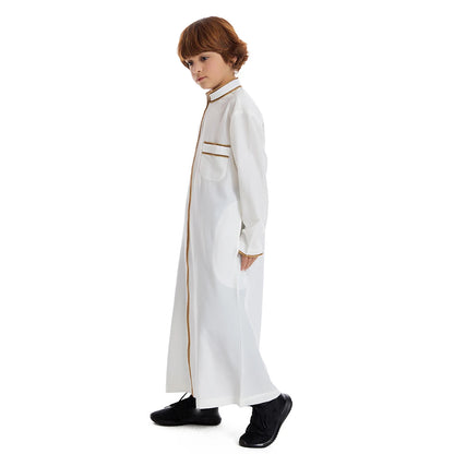 Eid Ramadan Muslim Kids Boys Jubba Thobe Dubai Turkey Abaya Djellaba Dishdasha Saudi Arabic Robe Islamic Clothing Children Dress