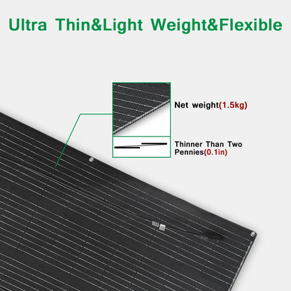 ETFE Flexible Solar Panel 300W 200W 400W 100W Monocrystalline Solar Cell for 12V Battery Charger