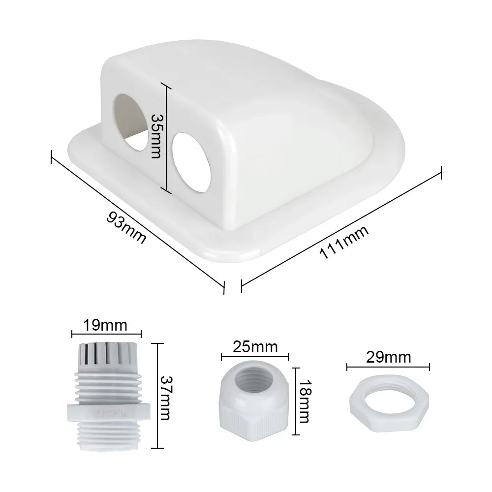 Caravan Solar Car Junction Box Cable Entry Gland Box Roof Wire Entry Cable Connector Holder Dual Hole camper van