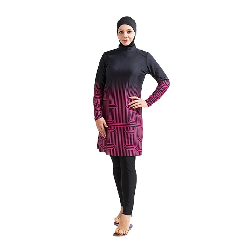 Muslim wimwear Women Hijab Swimsuit Modest  Swimming Suit Islamic Cover Ups Burkini Hijabs For Woman Long Sleeve Bathing Swim