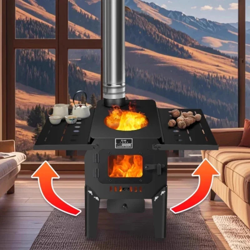 Portable Indoor Camping Wood Stove House Picnic Modern Metal Camping Heater Winter Smokeless Chimenea Artificial Furniture