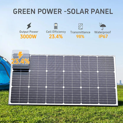 3000W Solar Panel High Efficiency Solar Cell Portable Power Bank Flexible Charging Outdoor Solar Cells For Home Camping