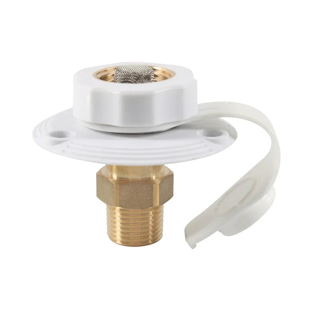 RV City Water Fill Inlet Water Fill Inlet Built In Check Valve Flange Hose Connector Connection Fill For RV Marine Caravans