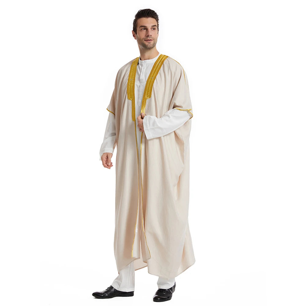 Middle East Mens Robe Muslim Dress Kimono Dishdasha Clothing Islamic Dubai Saudi Abayas Prayer Abaya Kaftan Ramadan Jubba Thobe