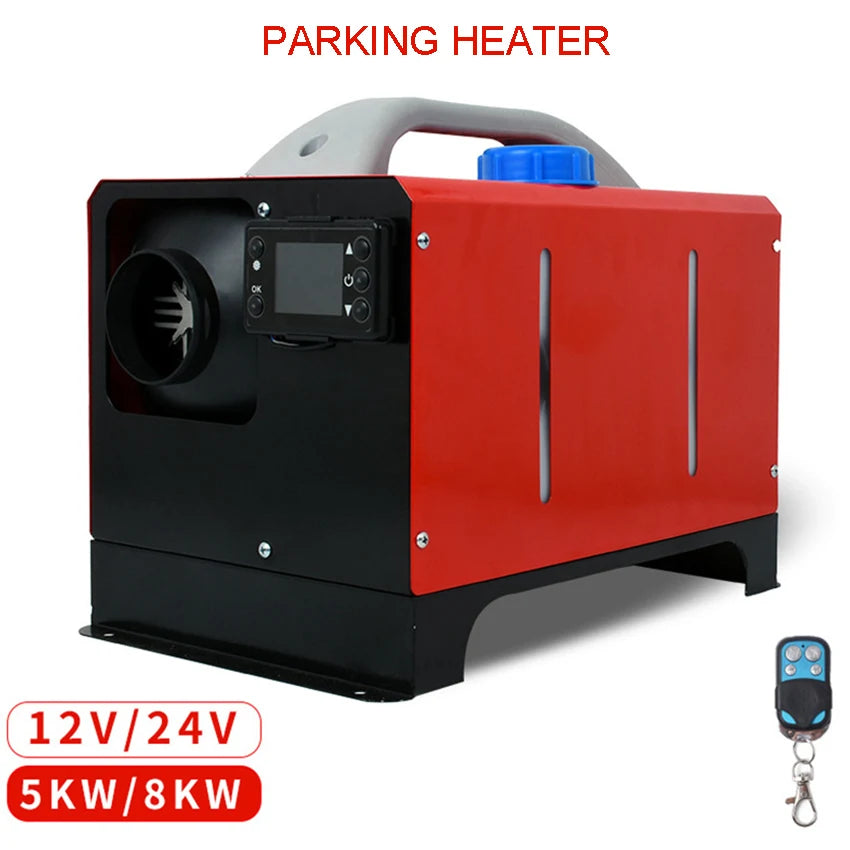 5KW 12V 24V Diesel Air Heater All in One Mini Heater with Silencer LCD Switch Remote Control for Car Bus RV Trucks SUV