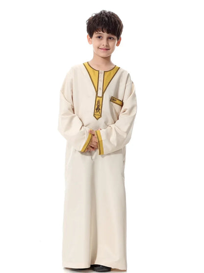 Eid Muslim Kids Abaya Jubba Thobe Dress Kimono Boy Thobe Thawb Caftan for Children Ramadan Long Robes Dress Dubai Arab 2025