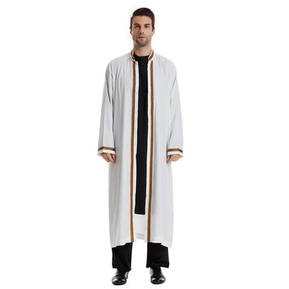 Eid Cardigan Muslim Men Jubba Thobe Mens Abaya Long Dress Islamic Ramadan Kimono Long Robe Saudi Arabic Musulman Caftan Dubai