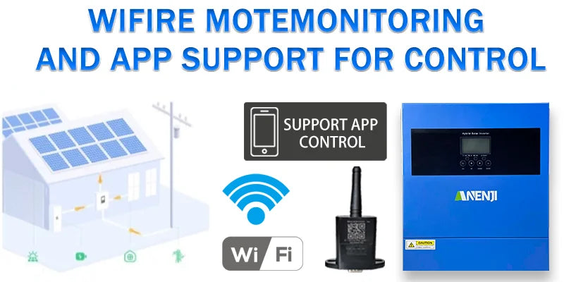 4KW Solar Inverter Hybrid Off Grid 230V MPPT 100A PV 500VDC Pure Sine Wave Solar Controller With WIFI Support BMS