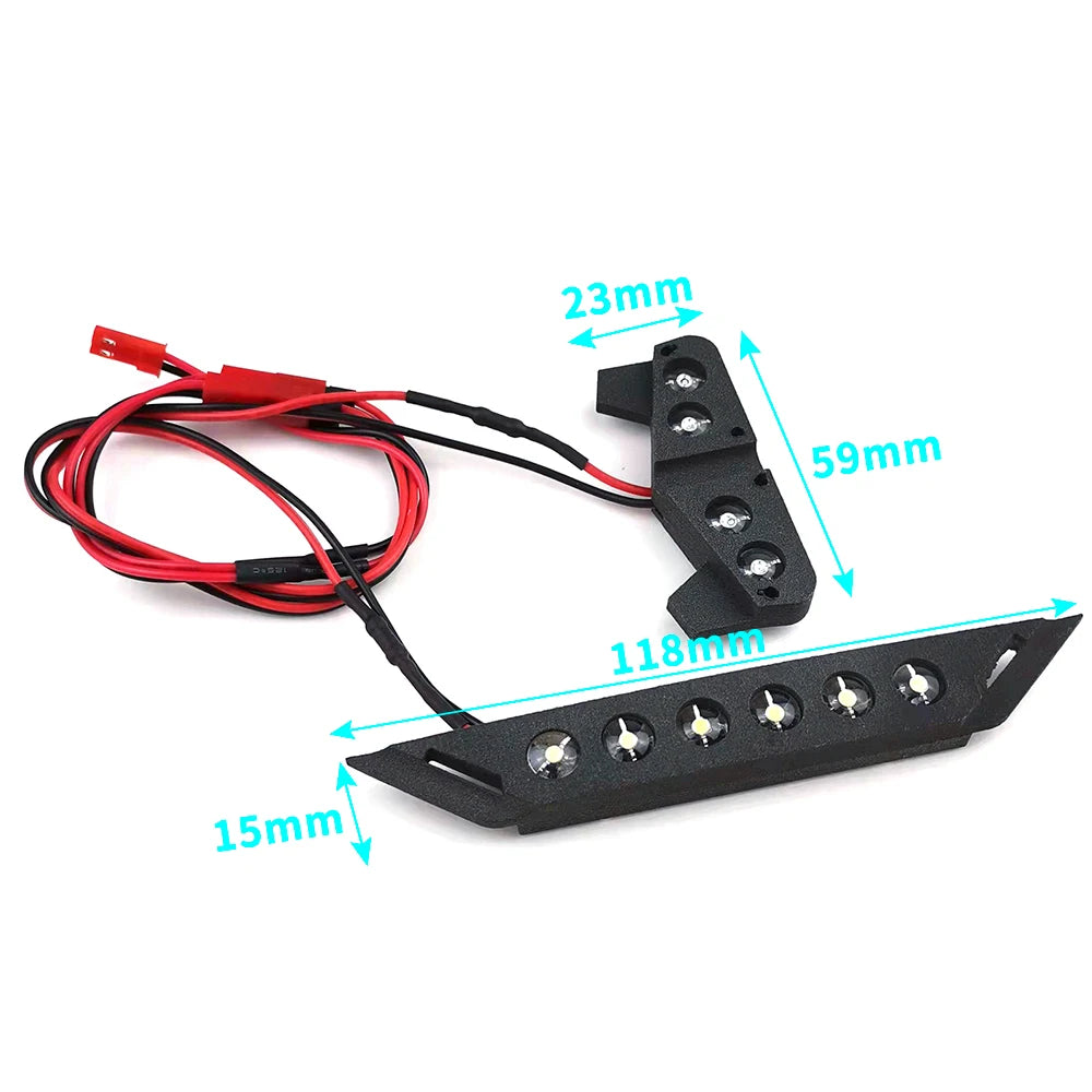 MIBIDAO Front & Rear LED Lights Spotlight Headlight Taillight Lamp Bar For 1/10 4x4 2wd VXL XL-5 SLASH RC Crawler Car