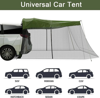 Mosquito Net, Portable SUV Tent Tailgate Shade Car Canopy for Outdoor Camping Car Travel