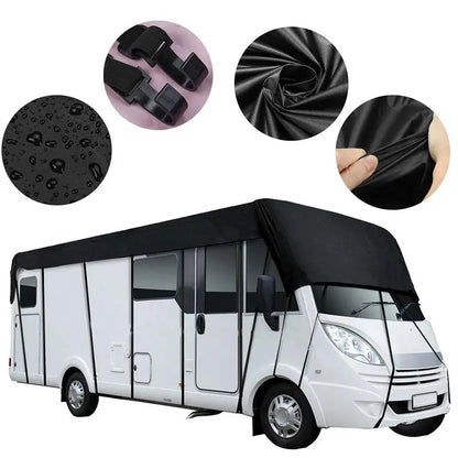 210D Motorhome Camper Top Tarp Cover RV Roof Cover Canopy Tarpaulin Waterproof Dust-proof Sunshade Anti-UV Protection