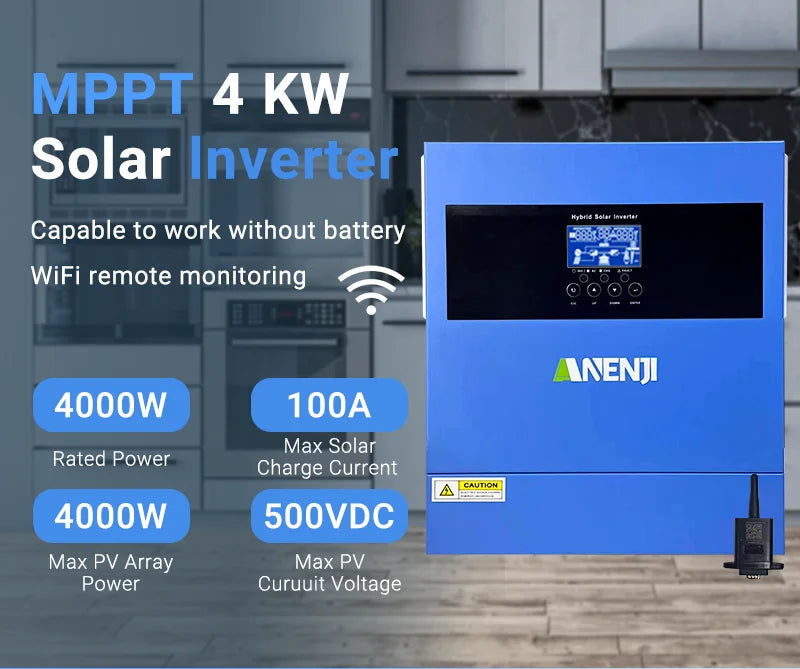 6.2KW 4KW 48V 24V Hybrid Solar Inverter MPPT Pure Sine Wave On/Off Grid Inversor 230V Built-in 120A 100A Solar Charger PV 500V