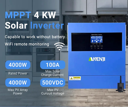 6.2KW 4KW 48V 24V Hybrid Solar Inverter MPPT Pure Sine Wave On/Off Grid Inversor 230V Built-in 120A 100A Solar Charger PV 500V