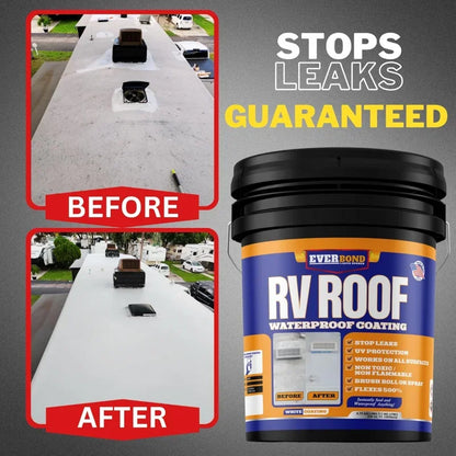 RV Roof Coating - Liquid Rubber RV Roof Sealant for Camper Roofs, Trailers, Motorhomes, and Metal Buildings - Roof Cooling White