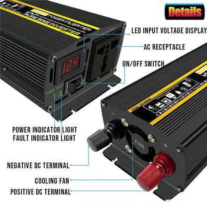 8000/6000/4000/3000W Pure Sine Wave Inverter Car Outdoor Power Outage 12/24/48/60V TO 220V 110V Power Inverter Charger Adapter