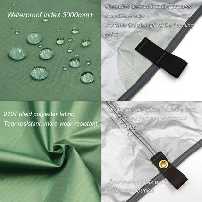 Waterproof Tent Tarp 19 Hang Points Survival Tent Outdoor Camping  Tactical Sun Shelter 4x4 3x4 3x3 Lightweight Sunshade Awning