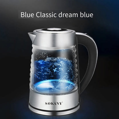 2.2L Portable Kettle Electric Tea Pot Smart Glass Stainless Steel Coffee Teapot Port Kitchen 220V For Boiling Water AU 전기포트 주전자