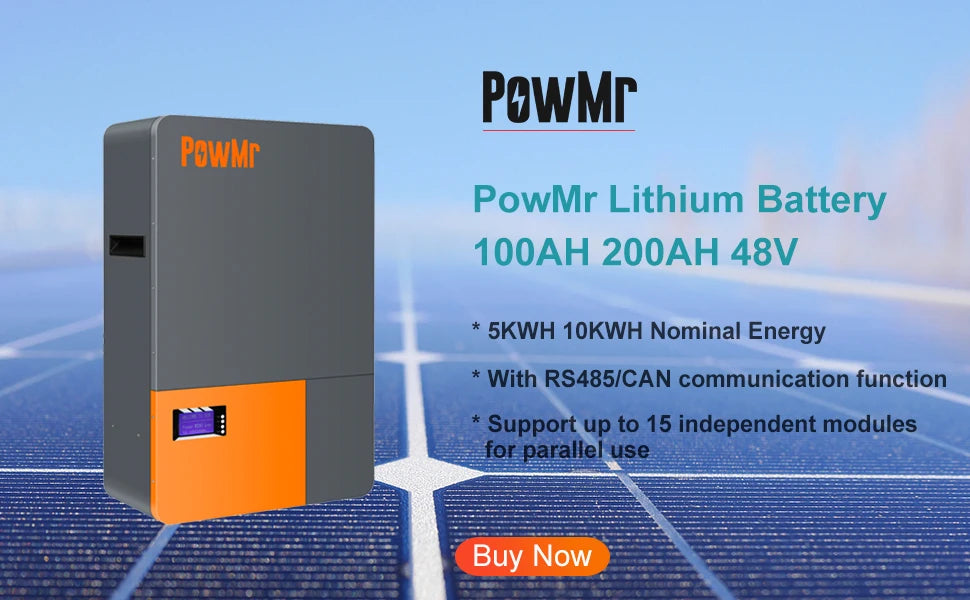 PowMr MPPT 60A Solar Charger Controller 12V 24V 36V 48V Auto Lifepo4 Battery Charger Solar Panel Regulator Max PV Input 160VDC