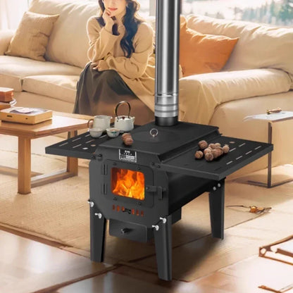 Portable Indoor Camping Wood Stove House Picnic Modern Metal Camping Heater Winter Smokeless Chimenea Artificial Furniture