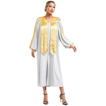 Women Muslim Arabic Tunic Overlay Worship Costume Dancewear Long Sleeve Liturgical Church Praise Dance Dress Lyrical Dance Dress