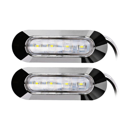 2PCS LED Marine Boat Courtesy Light 12-30V 6LED Waterproof Boat Interior Stern Transom Light Side Marker White Light for Marine