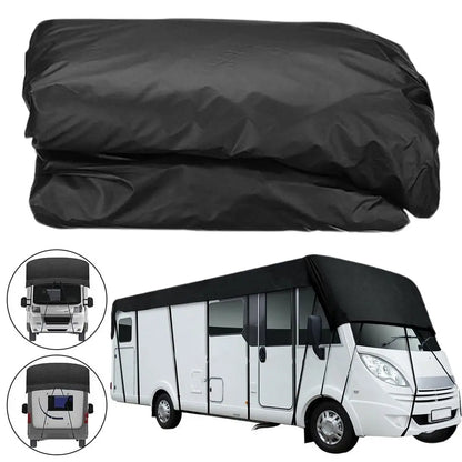 210D Motorhome Camper Top Tarp Cover RV Roof Cover Canopy Tarpaulin Waterproof Dust-proof Sunshade Anti-UV Protection