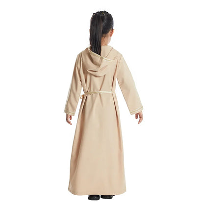 Kids Muslim Girls Abaya Prayer Hooded Long Maxi Dress Turkey Kaftan Arab Robe Dubai Islam Morocco Eid Party Ramadan Gown Caftan