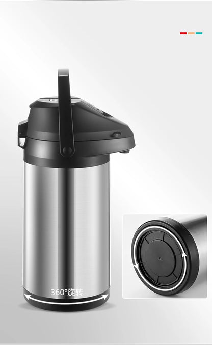 Stainless Steel Air Pressure Thermos Kettle Press-type Water Dispenser Large Capacity Office Household Water Vacuum Flasks