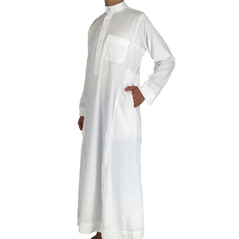 2025 Islamic Clothing Men Jubba Thobe Muslim Long Sleeve Loose Man Saudi Arabia Pakistan Kurta  Muslim Costumes Tunic Men Abaya