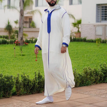 Durable Kaftan Arab Muslim Robe Men Jubba Thobe Long Sleeve Dubai Islamic Ethnic Gown Nightshirts Fashion Loose Casual Clothes