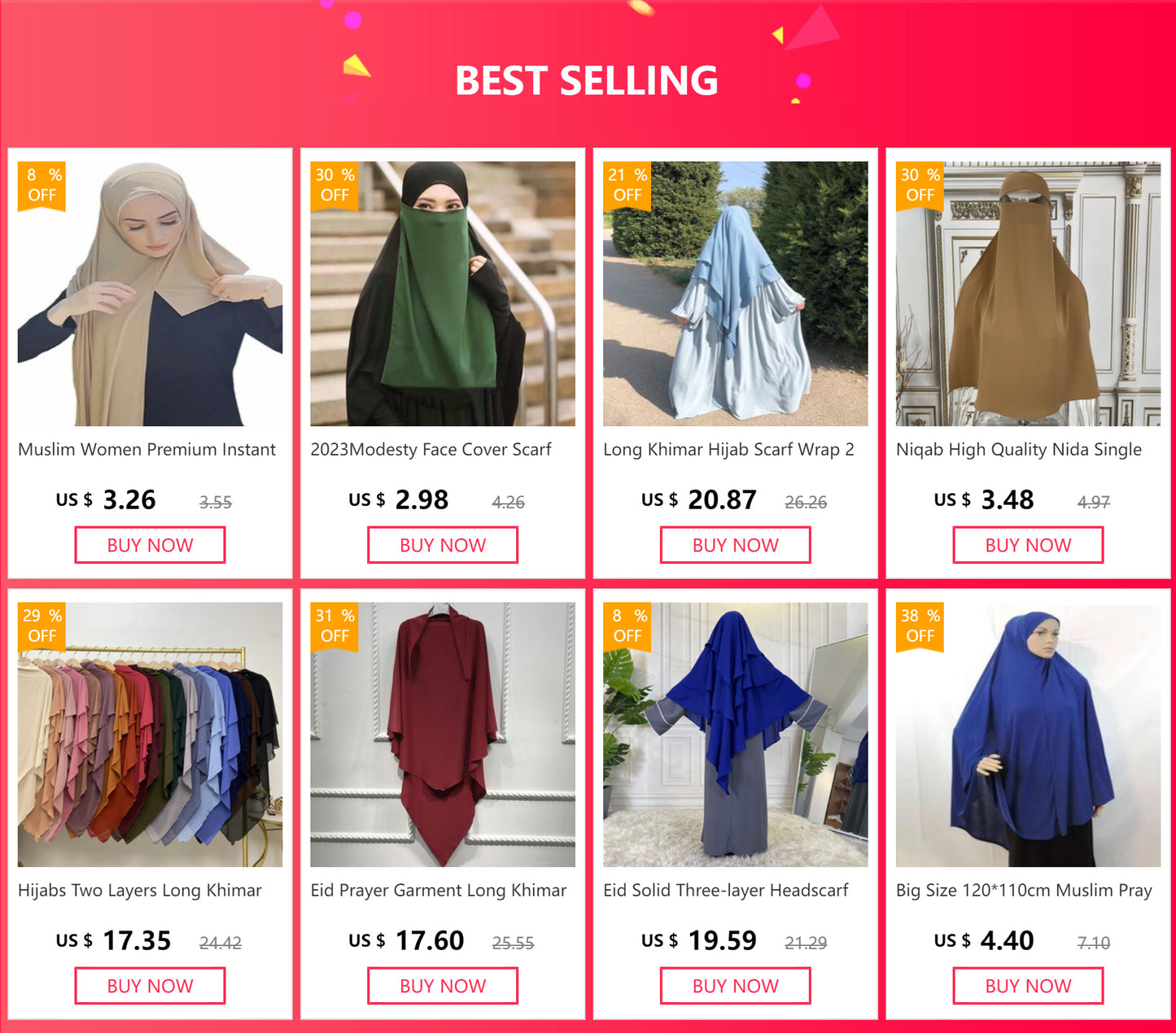 Long Khimar Hijab Scarf Wrap 2 Layers Crepe Voile Femme Musulman Muslim Fashion Ramadan Prayer Hijabs Wholesale Islamic Clothing