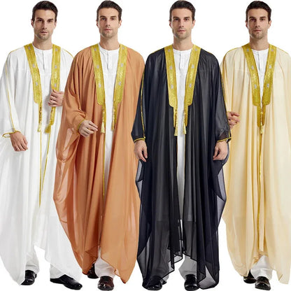 Ramadan Saudi Arabia Kimono Open Abaya for Prayer Clothes Men Boy Kebaya Muslim Dress Turkey Arabic Islam Djellaba Robe