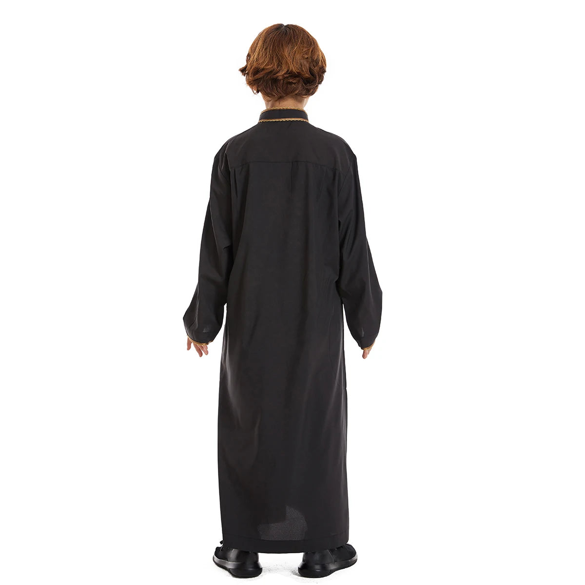 Saudi Dubai Turkey Front Zipper Abayas For Kids Boys Muslim Clothing Children Jubba Thobe Kaftan Full Cover Robe Dress TH882