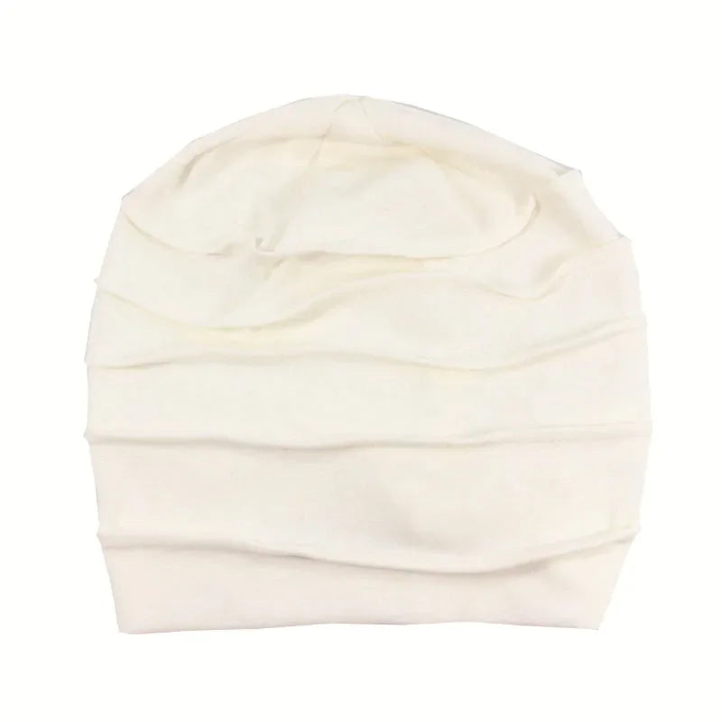 Breathable Elastic Women's Turban Hat Soft Ruffle Head Wrap Cap Lady Cancer Chemo Cap Muslim Headscarf Hat