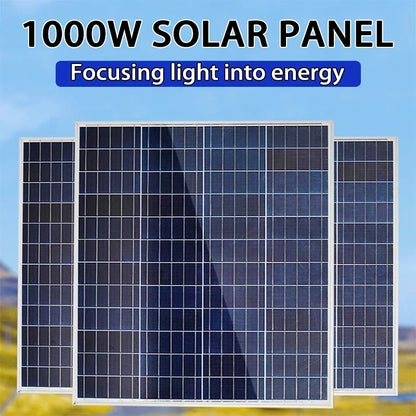 500W1000W 12V  Photovoltaic  Solar Panel, Power Bank Kit 100AController Solar Plate For Home/Camping/RV/Car Fast Battery Charger