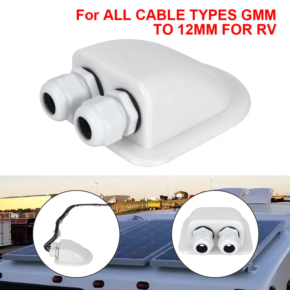 Caravan Solar Car Junction Box Cable Entry Gland Box Roof Wire Entry Cable Connector Holder Dual Hole camper van