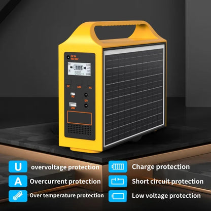 100W Portable Power Station 110V/220V Solar Power Generator UPS Charging Stations Outdoor Emergency Power Bank LED For Camping