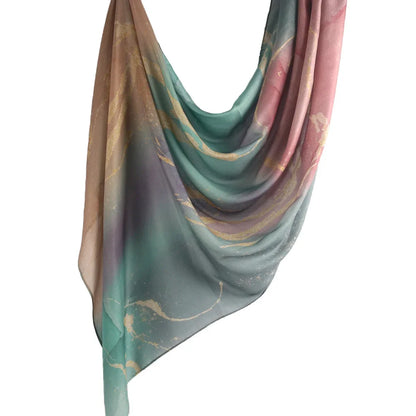 Newest Printed Modal Cotton Hijab Scarf Muslim Premium Ombre Tie Dye Watercolour Marble Print Shawl Hijab Scarf