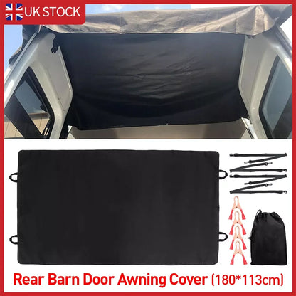 600D Rear Barn Door Awning Cover Black Fit For Ford Transit Custom 2013 Onwards For VW T5 T6 Campervan Wear-Resistant Waterproof